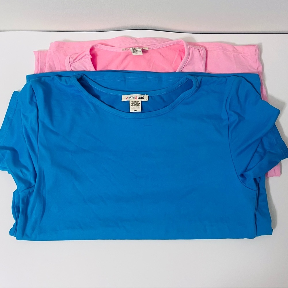 Capella Apparel Summer Spring Blue and Pink Dress Plus Sizes 2XL New